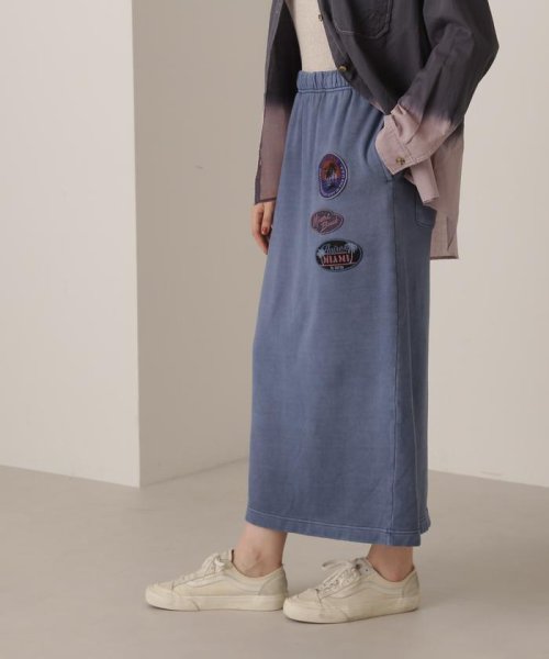 FADE WASH WAPPEN SKIRT/フェイドウォッシュ ワッペンスカート