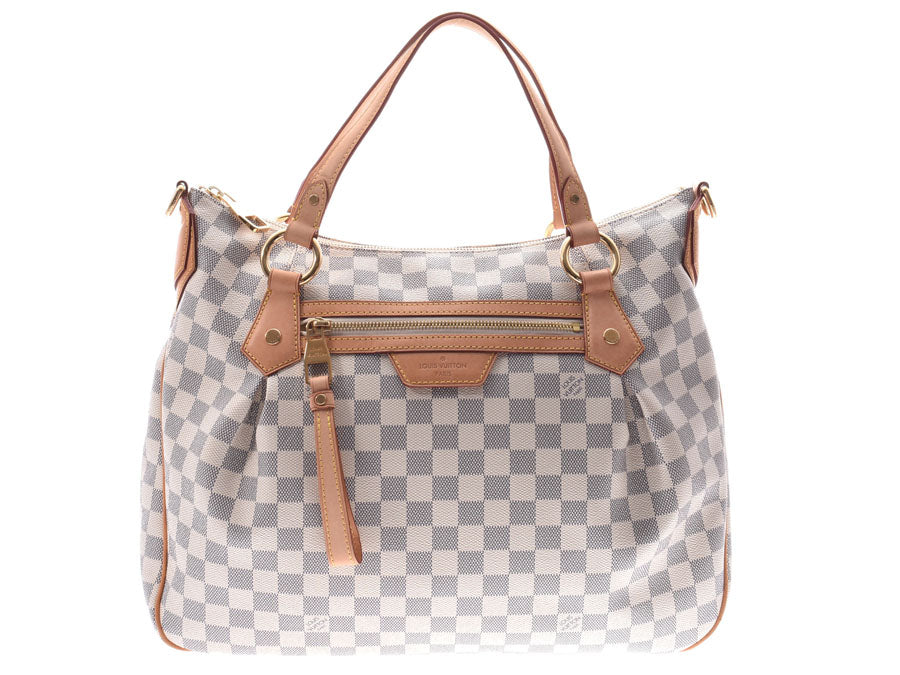 LOUIS VUITTON ルイヴィトン ダミエ アズール イーヴォラMM 2WAYバッグ USA製 白 N41133 レディース ハンドバッグ ABランク 中古 