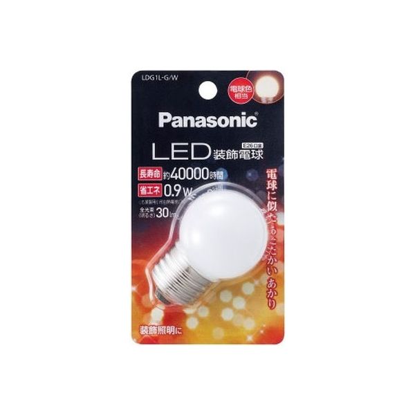 パナソニック LED装飾電球 G形タイプ LDG1LGW 4902704778802 1個×20点セット（直送品）