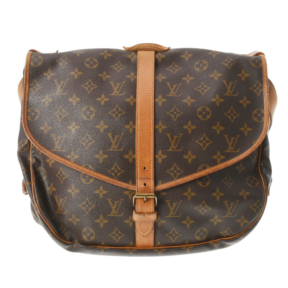 LOUIS VUITTON ルイヴィトン モノグラム ソミュール 35 ブラウン M42254 ユニセックス モノグラムキャンバス ショルダーバッグ Bランク 中古 