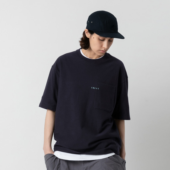 TMCAZ PocketTee【ネイビー】オーバーサイズ半袖ダブルポケットTシャツ綿100％