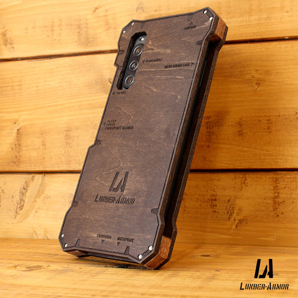 Xperia 10 V  ケース 木製 ウッド wood case 木 本革 耐衝撃 LUNBER ARMOR