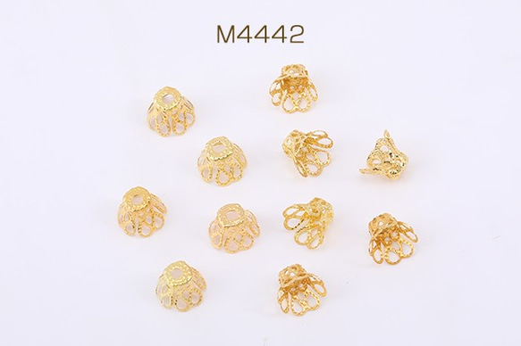 M4442 300個 花座 No.99 座金 4.5×6mm ゴールド  3X【100ヶ】