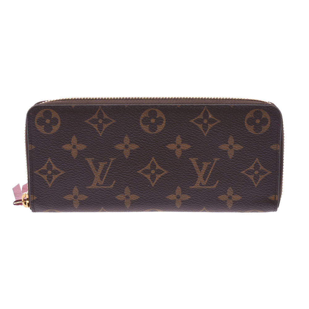 LOUIS VUITTON ルイヴィトン モノグラム ポルトフォイユクレマンス フューシャ M60742 ユニセックス モノグラムキャンバス 長財布 ABランク 中古 