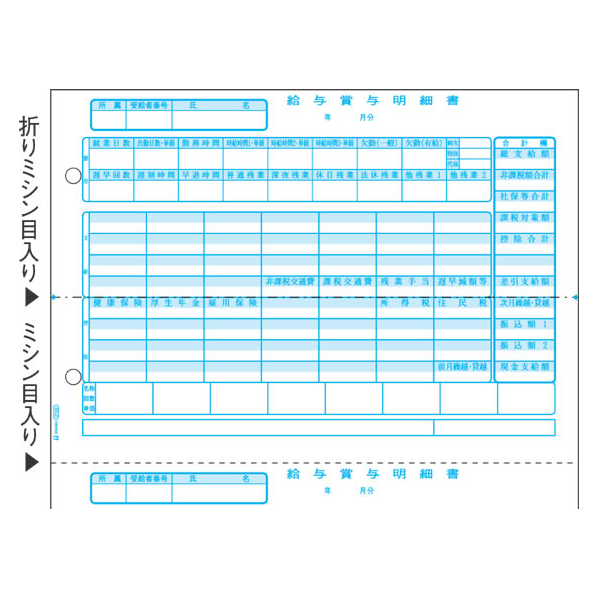 ヒサゴ 給与賞与明細書 500枚 FC91621-GB2102