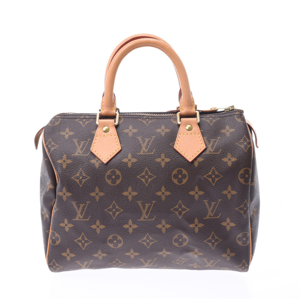 LOUIS VUITTON ルイヴィトン モノグラム スピーディ25 ブラウン M41109 ユニセックス モノグラムキャンバス レザー ハンドバッグ ABランク 中古 