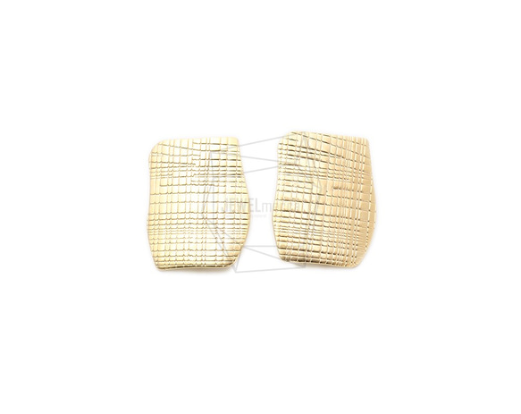 ERG-1168-MG【2個入り】 ブラシフラットスクエアピアス/Flat Square Earring Post