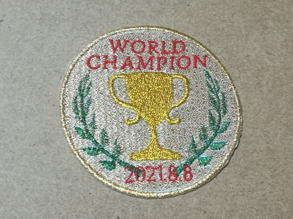 スポーツ国際競技・オリンピック/ジャパンWORLD CHAMPION金メダル王杯デザインワッペン金