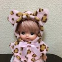 メルちゃんヒョウ柄耳付きぽんちょ