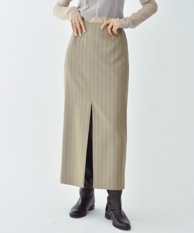 ドレステリア/CODE A ｜ wool stripe slit long skirt