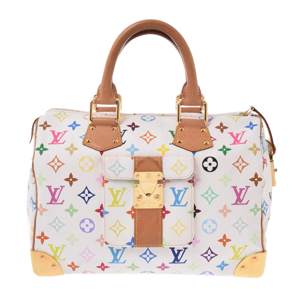 LOUIS VUITTON ルイヴィトン マルチカラー スピーディ30 ブロン（白） M92643 レディース ハンドバッグ Bランク 中古 