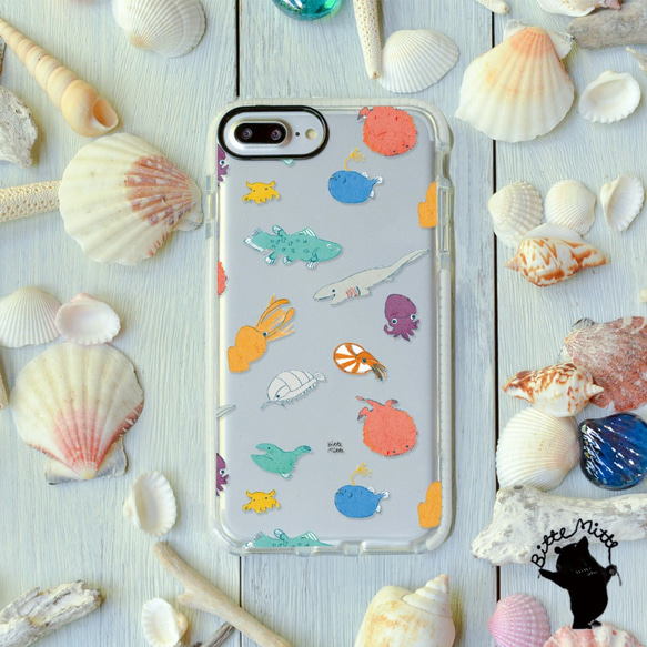 スマホケース ソフトケース＊深海魚＊名入れ可 TPU ケース カバー