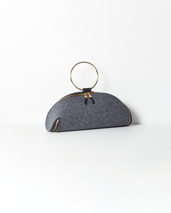 wmg. Thick felt clutch bag / gray