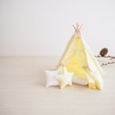 mini tipi 小さなティピーテントセット キャンディーイエロー インテリアオーナメント ペットハウス ドールハウス   ミニチュア