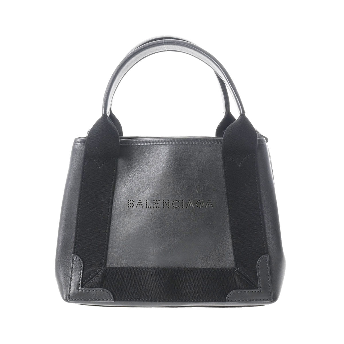 BALENCIAGA バレンシアガ ネイビーカバス XS ブラック シルバー金具 390346 レディース レザー ハンドバッグ Aランク 中古 