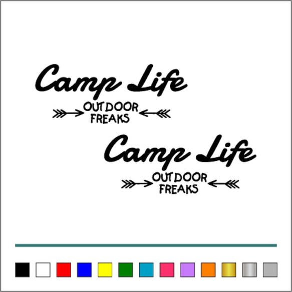 アウトドア キャンプ 【 Camp Life 003 】 ステッカー お得2枚セット カラー選択可 送料無料