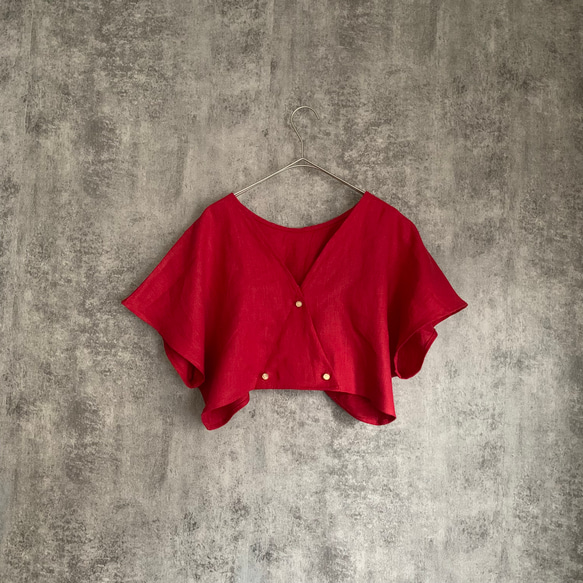 リネンのボレロ　2way linen bolero