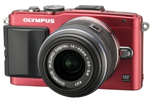 OLYMPUS ミラーレス一眼 PEN Lite E-PL6 レンズキット レッド E-PL6 LKIT RED 【!中古品!】