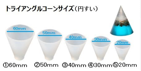 円すい型立体シリコンモールド（20ｍｍ）1個/円すい