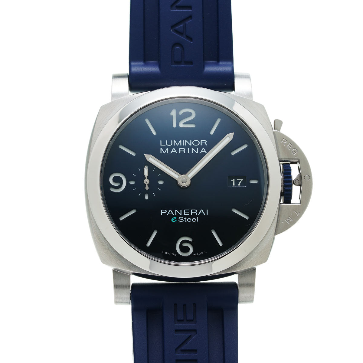 OFFICINE PANERAI オフィチーネパネライ ルミノール  eSteel Blu Profondo PAM01157 メンズ SS/ラバー 腕時計 手巻き ブルーグラデーション系文字盤 Aランク 中古 