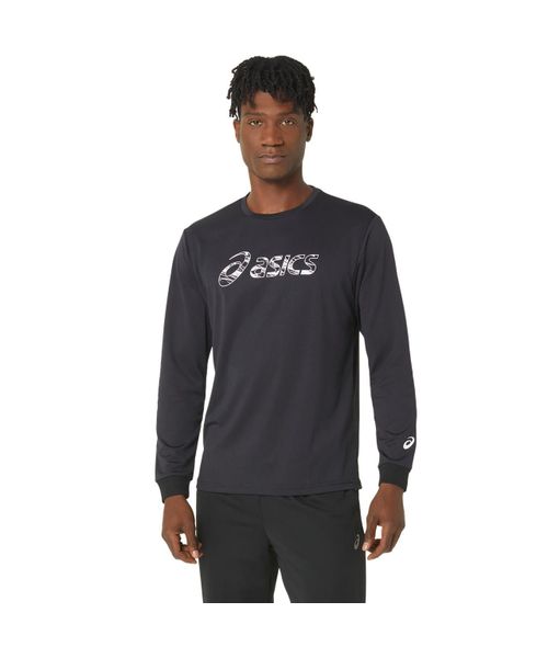 ASICS/ドライビッグロゴ長袖シャツ(袖口リブ)