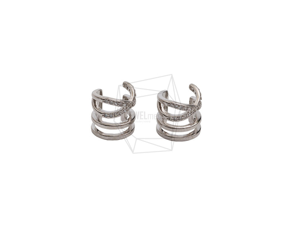 ERG-2692-R【2個入り】キュービッラウンドイヤーカフ/Cubic Round Earcuffs Earrings