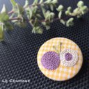 蝶の刺繍ブローチ(紫)