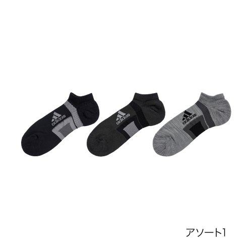 福助 公式 靴下 スニーカー丈 3足組 メンズ adidas(アディダス) DRY TAPING 無地 ワンポイント 吸水速乾 テーピング性能 つま先かかと拇指