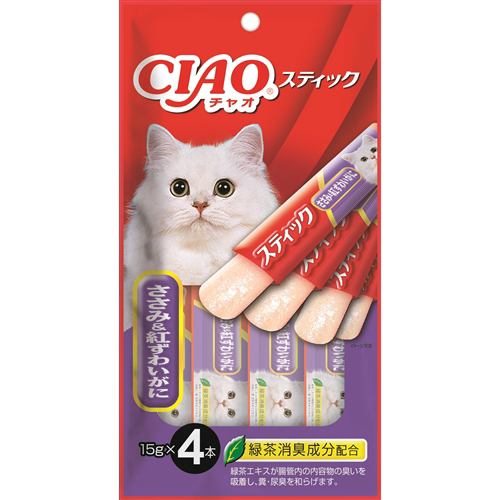 いなばペットフード スティック ささみ&紅ずわいがに 15g×4本