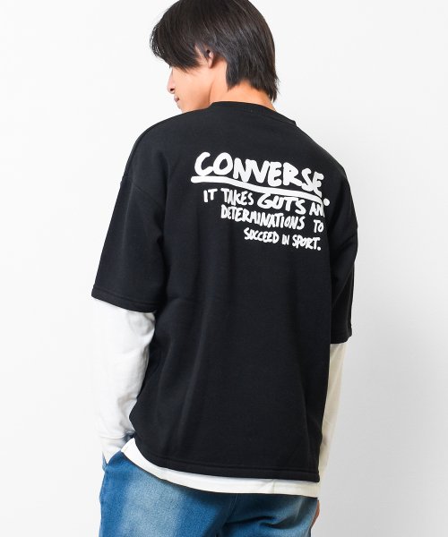 CONVERSE 別注裏起毛レイヤード風トレーナー