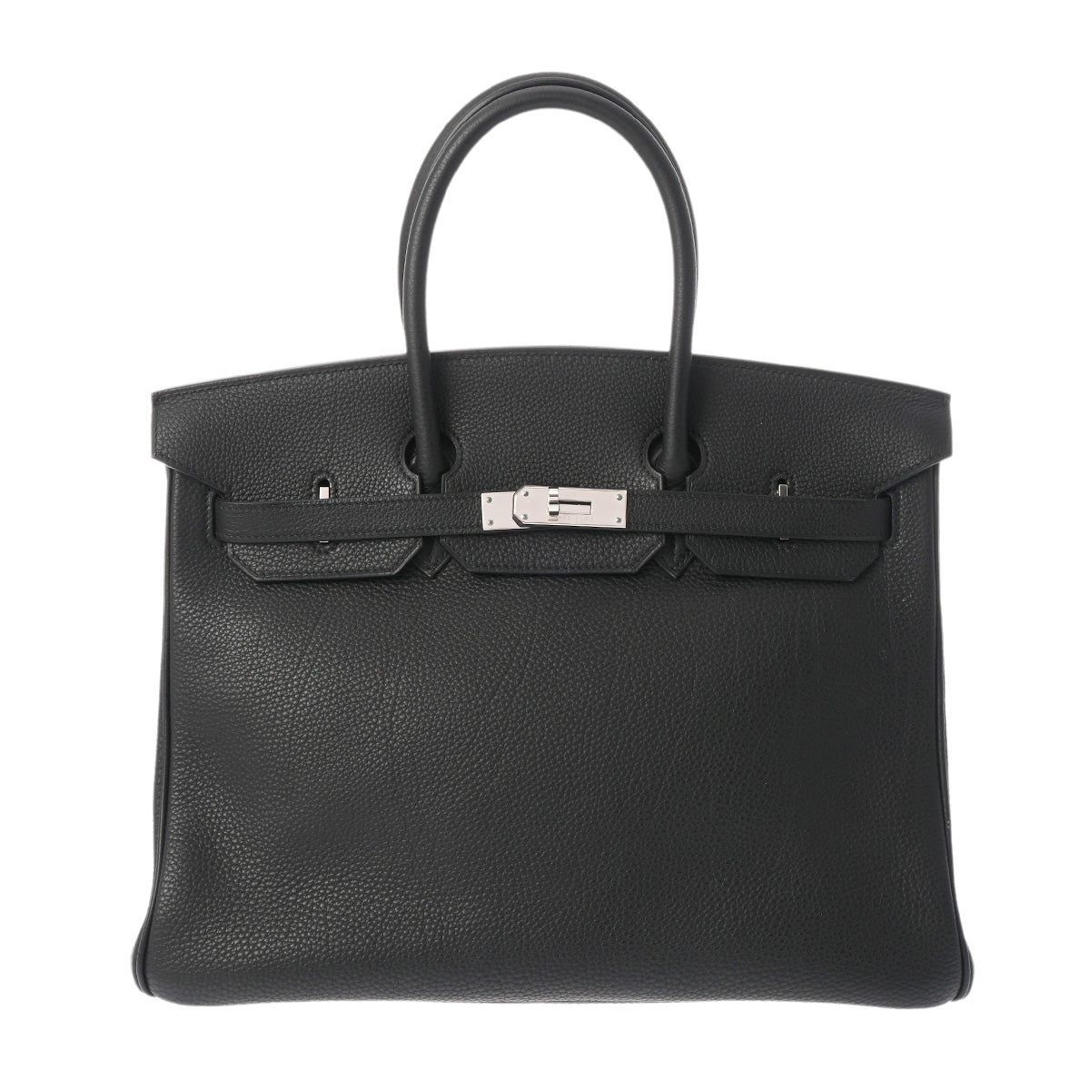 HERMES エルメス バーキン 35 黒 パラジウム金具 □H刻印(2004年頃) ユニセックス トゴ ハンドバッグ Aランク 中古 