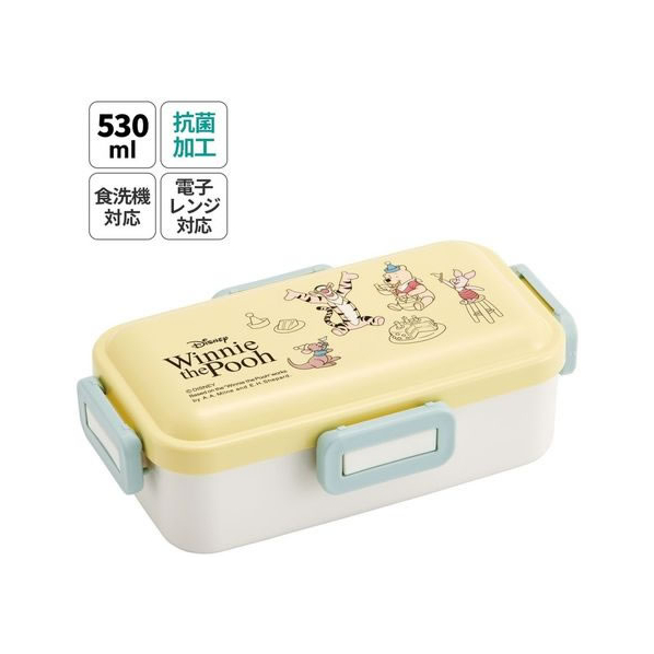 スケーター 抗菌ふわっと弁当箱 くまのプーさん Cafe 530ml FC439PS-PFLB6AG