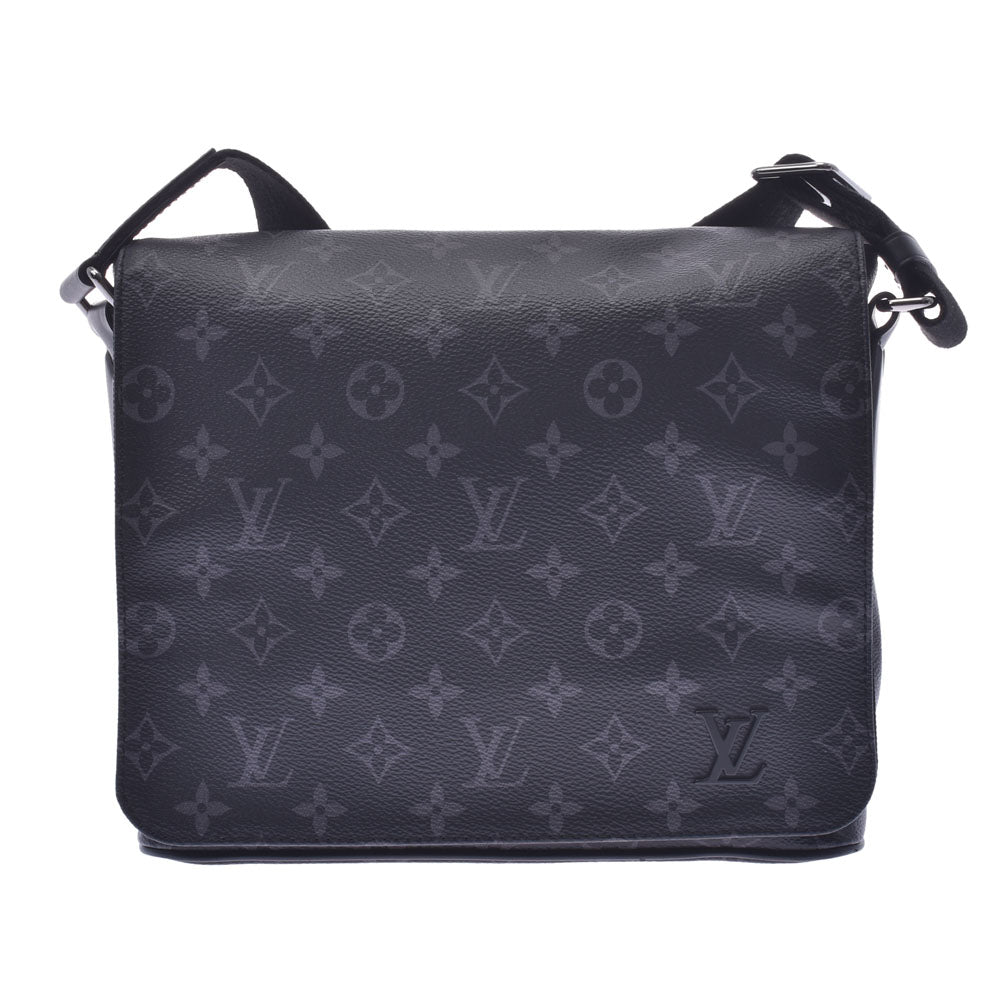 LOUIS VUITTON ルイヴィトン モノグラム エクリプス ディストリクトPM 黒/グレー M44000 メンズ ショルダーバッグ ABランク 中古 