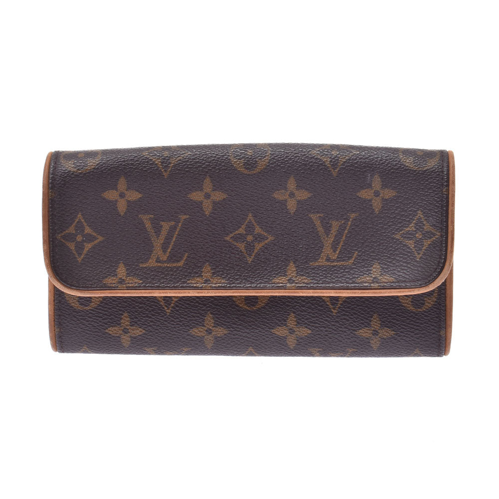 LOUIS VUITTON ルイヴィトンポシェットツインPM  14145 ブラウン ユニセックス モノグラムキャンバス ショルダーバッグ M51854  中古