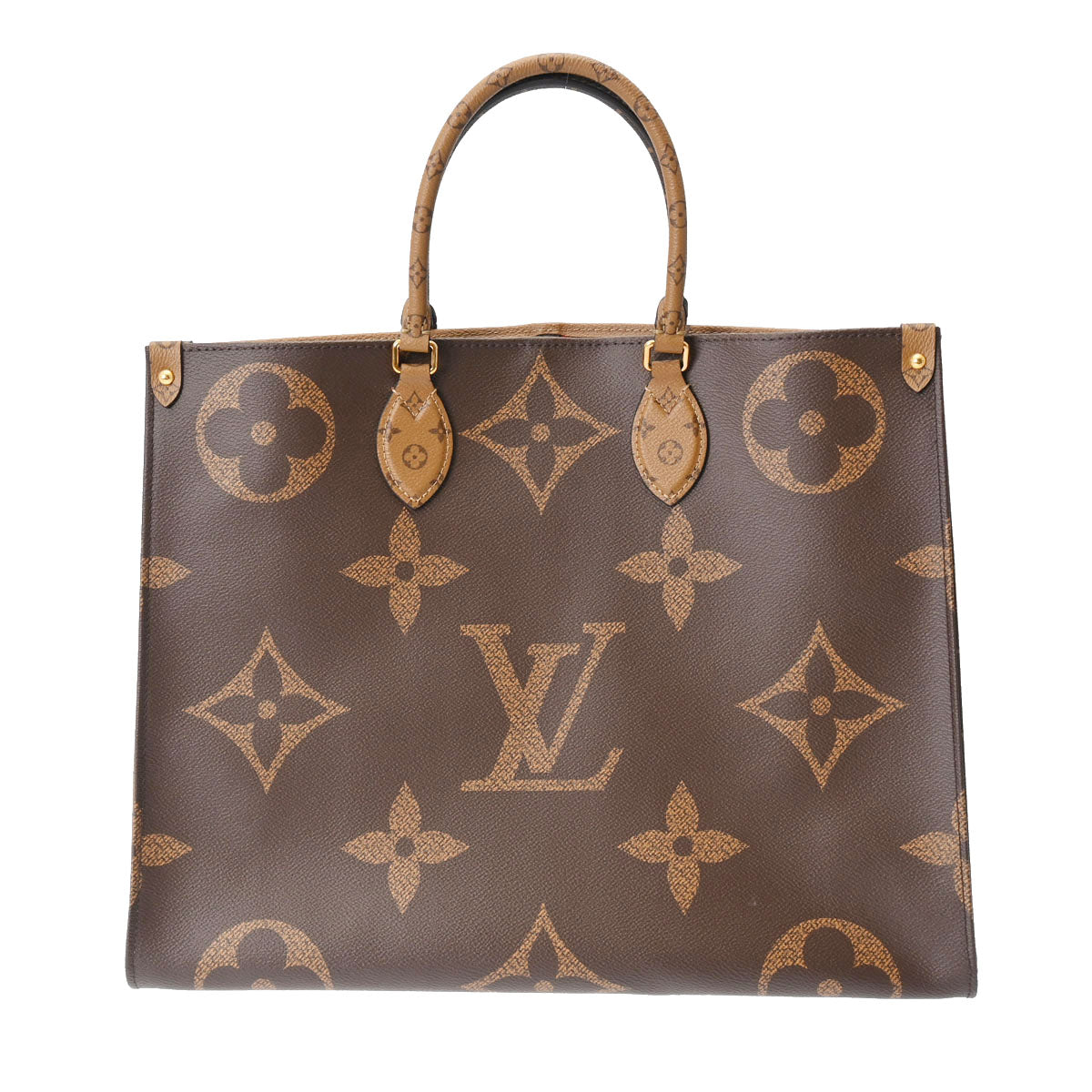 LOUIS VUITTON ルイヴィトン モノグラムジャイアント オンザゴー GM 2WAYトート ブラウン M44576 ユニセックス モノグラムキャンバス ハンドバッグ Aランク 中古 