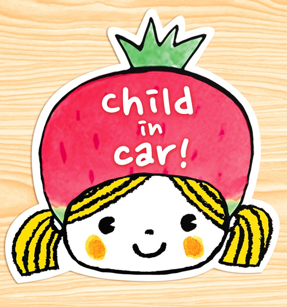 CHILD IN CAR マグネットステッカー(レトロなベリーちゃん）