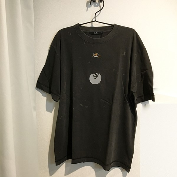 フェレット  ペイント風 Tシャツ /黒 ★ 半袖 夏 綿100%