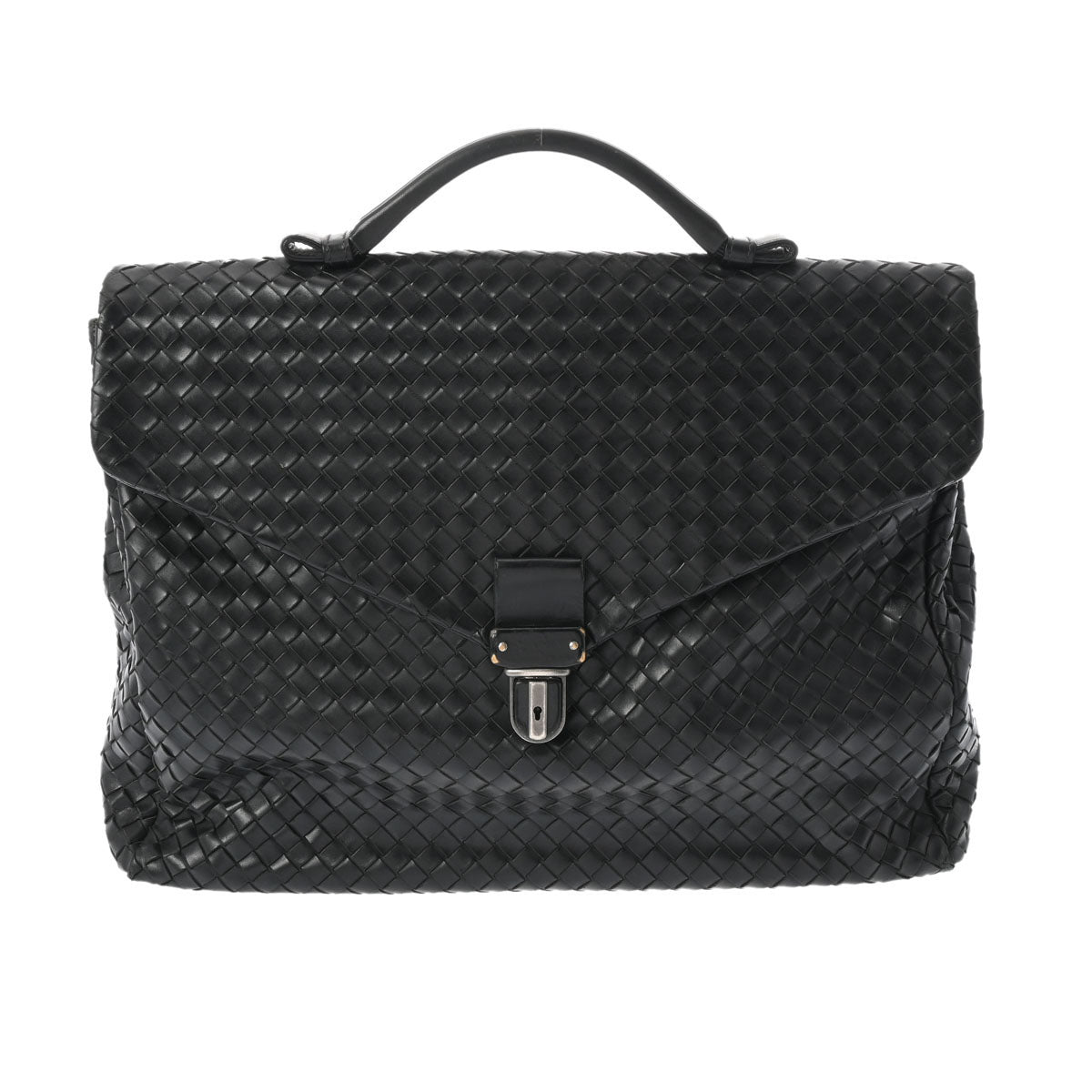 BOTTEGAVENETA ボッテガヴェネタ イントレチャート 書類カバン 黒 113095-V4651-1000 メンズ カーフ ビジネスバッグ Bランク 中古 