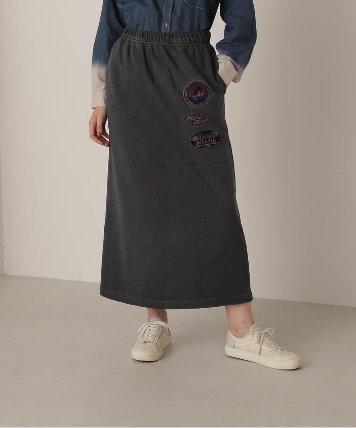 AVIREX/FADE WASH WAPPEN SKIRT/フェイドウォッシュ ワッペンスカート