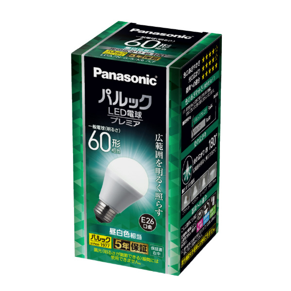 パナソニック LED電球 E26口金 全光束810lm(7．0W一般電球タイプ 広配光タイプ) 昼白色相当 パルック プレミア LDA7NGSK6CF