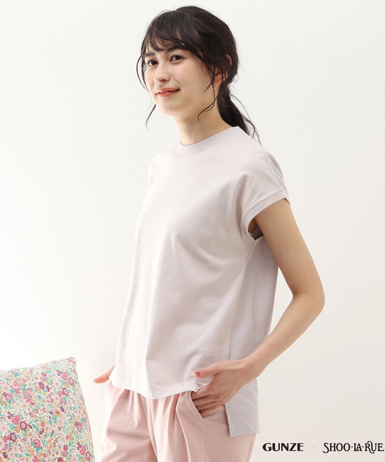 シューラルー/【GUNZE】睡眠専用Tシャツ「寝るT」sweet label(フレンチスリーブ）