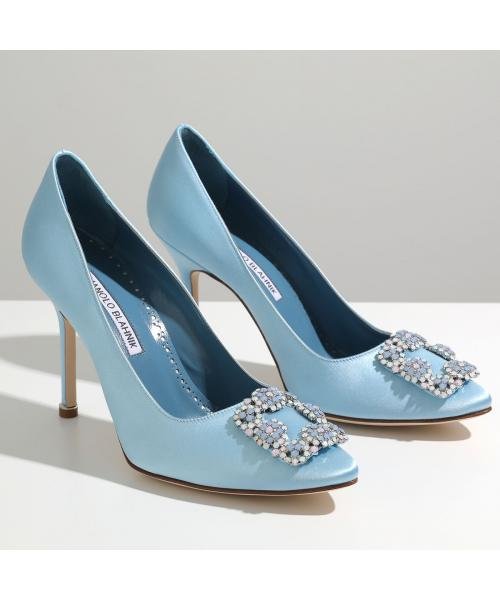 MANOLO BLAHNIK パンプス HANGISI OPAL SATIN 105