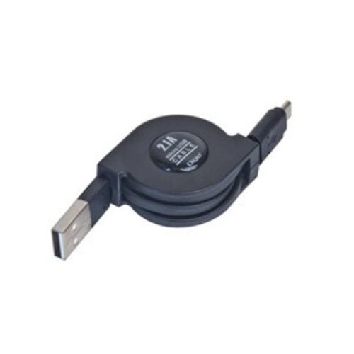 ナカバヤシ microUSB 急速 充電 通信 ケーブル 2.1A 対応 リールタイプ 0.8m ブラック ZUH-MRMT2A08BK