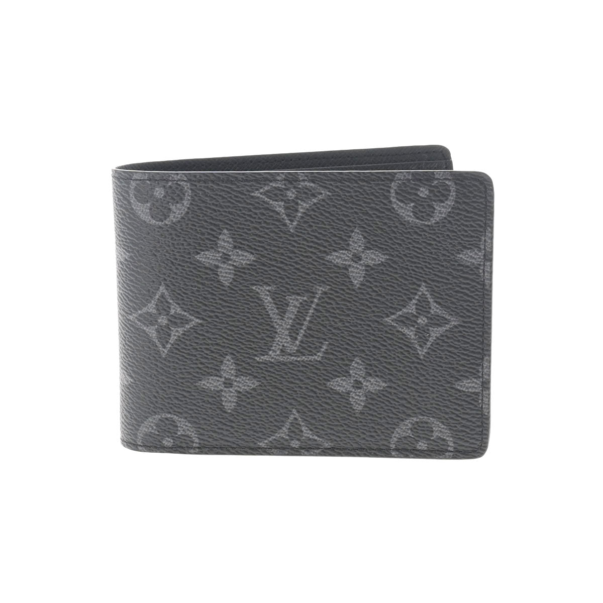 LOUIS VUITTON ルイヴィトン モノグラム エクリプス ポルトフォイユ ミュルティプル 黒/グレー M61695 ユニセックス 二つ折り財布 新同 中古 