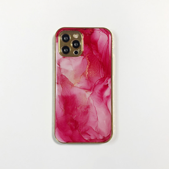 アルコールインクアートiPhoneケース/TPU【red】