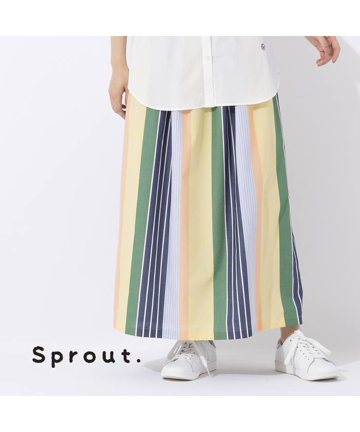 リリアンビューティ/【Sprout.】マルチストライプ　オールゴムスカート