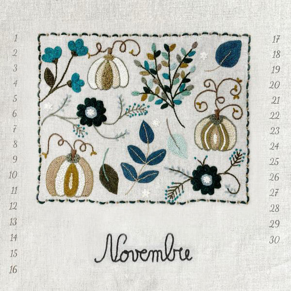 UN CHAT DANS LAIGUILLE刺繡キット★カレンダーNovember11月 New♪♪