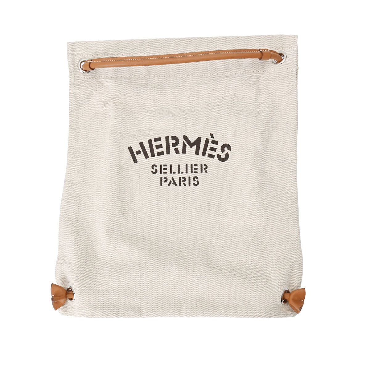 HERMES エルメス サックアリーヌ MM ベージュ/ブラウン Y刻印(2020年頃) レディース キャンバス ショルダーバッグ Aランク 中古 