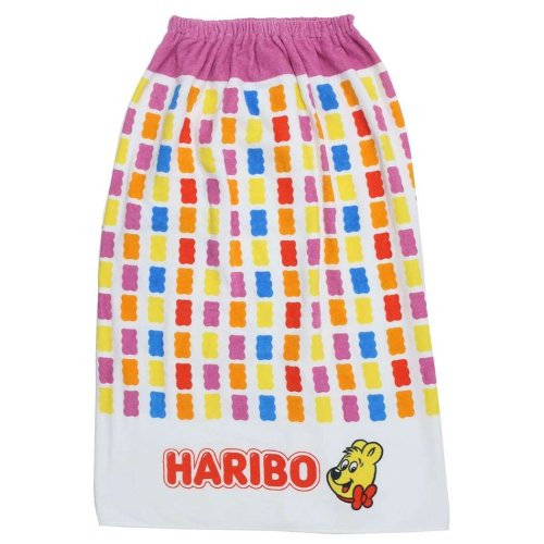 HARIBO ラップタオル 巻きタオル80cm ピンク お菓子パッケージ ニシオ サマー レジャー用品 海 プール 着替えタオル キャラクター グッズ