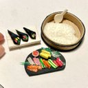 ミニチュアフード:手巻き寿司セット miniature food: hand-rolled sushi